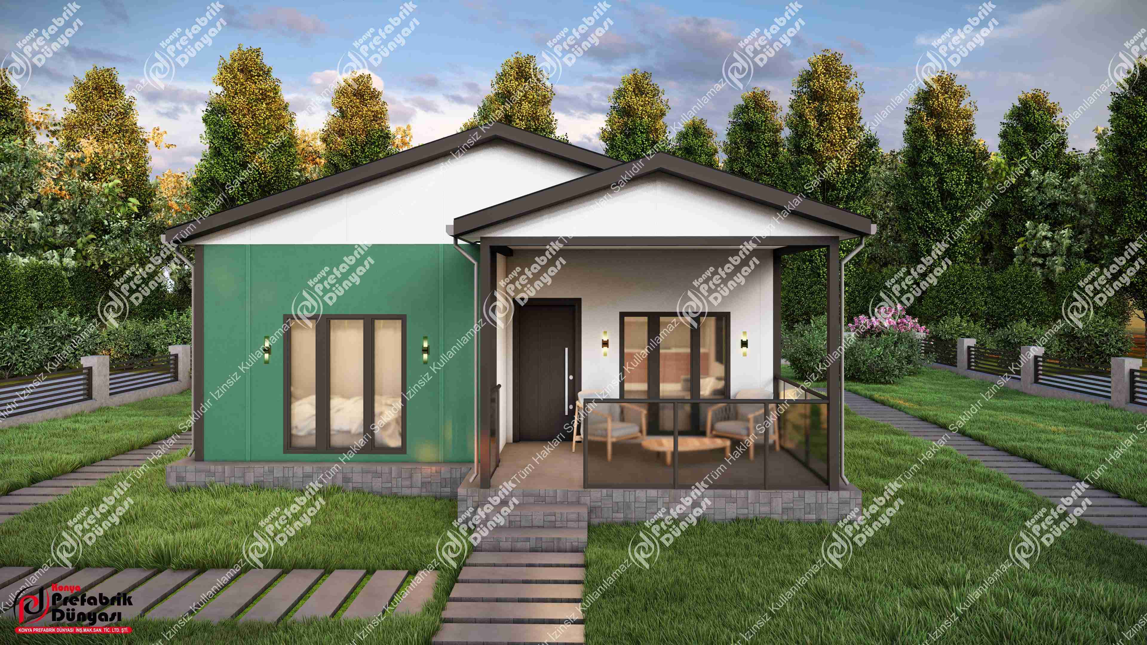 65 m² Prefabrik Ev dış görünümü