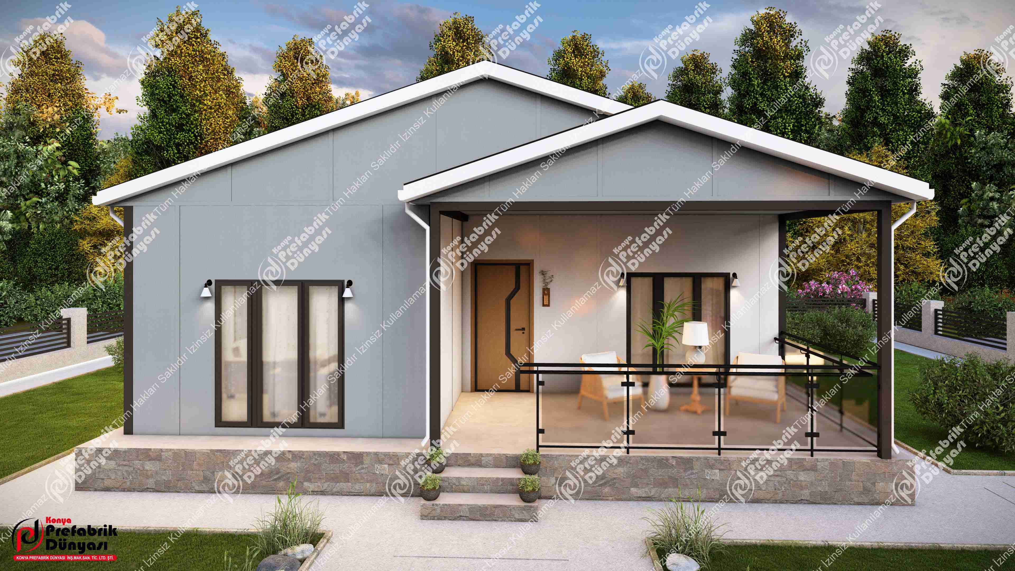93 m² Prefabrik Ev dış görünümü
